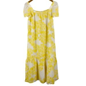 Zara Yellow and White Floral Midi Dress